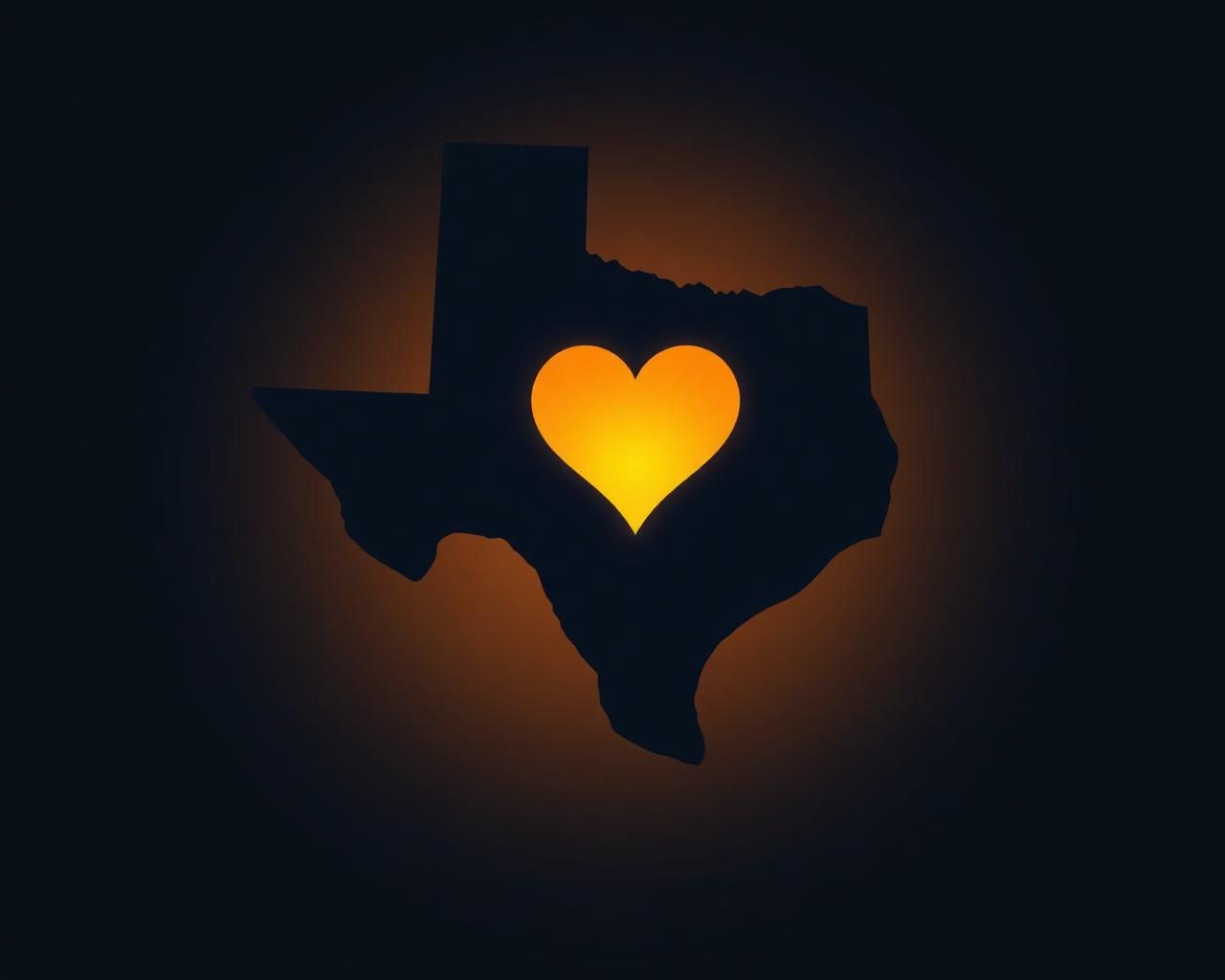 Texas with a glowing heart — strategic opportunity